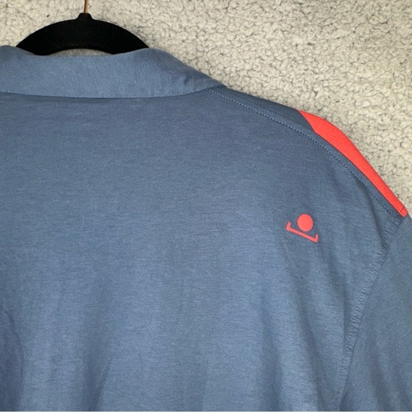Radmor Shirt Mens Large True Blue/Burn Crosby Reverb Print Cotton Golf Polo NWT - Picture 9 of 10